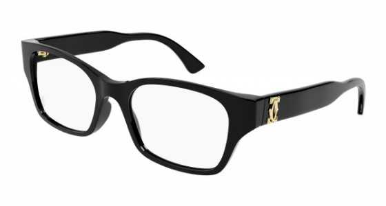 Cartier CT0316O Eyeglasses, 001 - BLACK with TRANSPARENT lenses