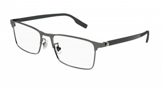 Montblanc MB0187O Eyeglasses, 006 - GUNMETAL with GREY temples and TRANSPARENT lenses