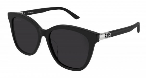 Balenciaga BB0183SA Sunglasses, 001 - BLACK with GREY lenses