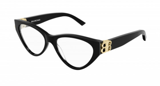 Balenciaga BB0172O Eyeglasses, 001 - BLACK with TRANSPARENT lenses