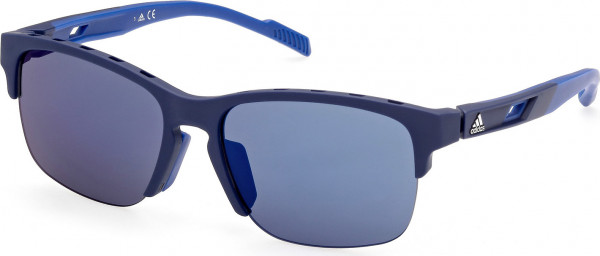 adidas SP0048 Sunglasses, 91X - Matte Blue / Matte Blue