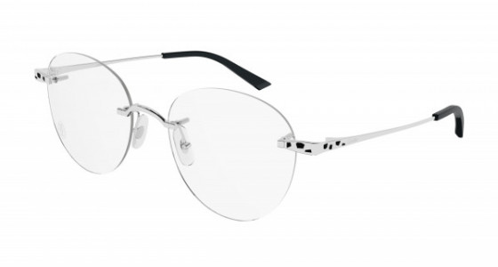Cartier CT0309O Eyeglasses, 002 - SILVER with TRANSPARENT lenses