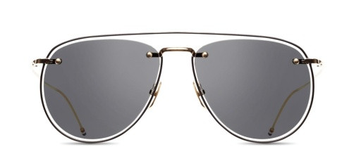 Thom Browne TB-113 Sunglasses, WHITE GOLD/BLACK