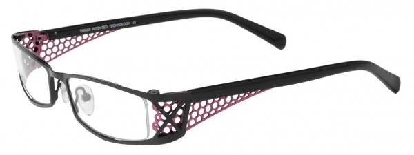 Takumi T9741 Eyeglasses, BLACK/BLACK AND FUSCHIA