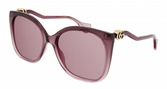 Gucci GG1010S Sunglasses, 004 - BURGUNDY with RED lenses