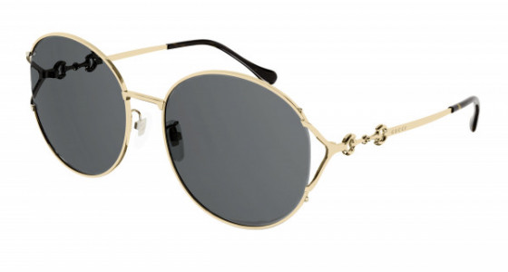 Gucci GG1017SK Sunglasses, 001 - GOLD with GREY lenses