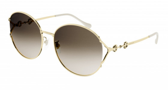 Gucci GG1017SK Sunglasses, 003 - GOLD with BROWN lenses