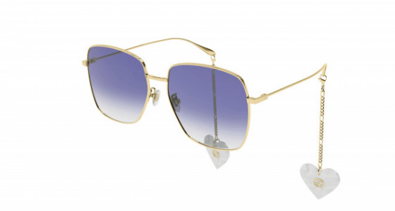 Gucci GG1031S Sunglasses, 004 - GOLD with VIOLET lenses