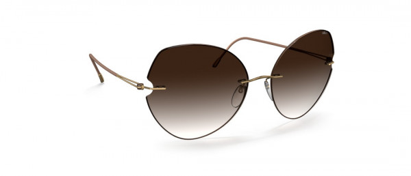 Silhouette Rimless Shades 8182 Sunglasses, 7530 Classic Brown Gradient
