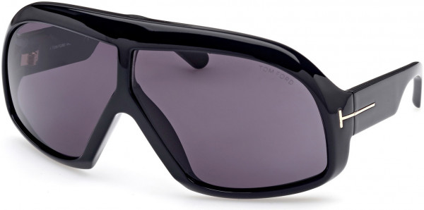 Tom Ford FT0965 Cassius Sunglasses, 01A - Shiny Black  / Smoke