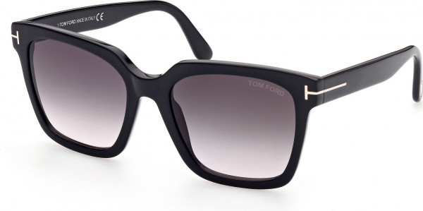 Tom Ford FT0952 SELBY Sunglasses, 01B - Shiny Black / Shiny Black