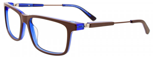 EasyClip EC599 Eyeglasses, 010 - Brown Matt & Cryst Blue/Brown Matt & Cryst Blue