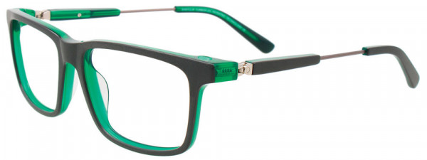 EasyClip EC599 Eyeglasses, 090 - Matt Black & Cryst Green/Matt Black & Cryst Green