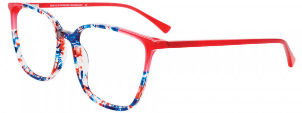 EasyClip EC598 Eyeglasses, 030 - Blue Multicolor & Red/Red