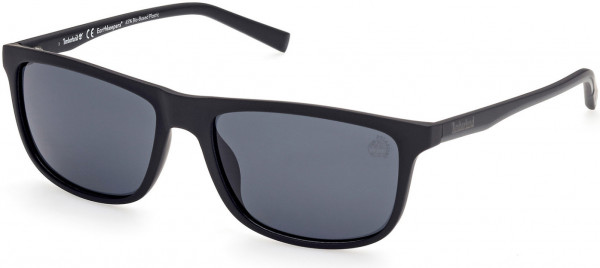 Timberland TB9266 Sunglasses, 02D - Matte Black Front/ Temples W/ Grey Color Pop/ Smoke Lenses