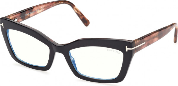 Tom Ford FT5766-B Eyeglasses, 005 - Black/Havana / Coloured Havana