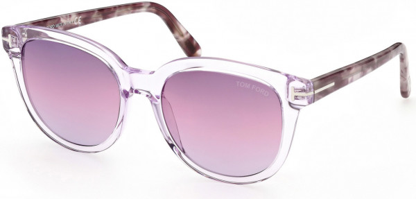 Tom Ford FT0914 Olivia-02 Sunglasses, 78Z - Transp. Lilac W. Lilac Vintage Havana / Grad. Purple-To-Pink Lenses