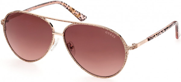 Guess GU7847 Sunglasses, 28F - Shiny Rose Gold / Gradient Brown