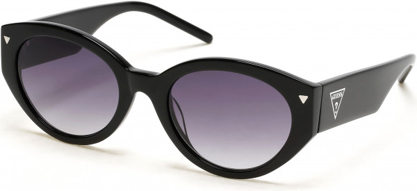 Guess GU8249 Sunglasses, 01B - Shiny Black  / Gradient Smoke