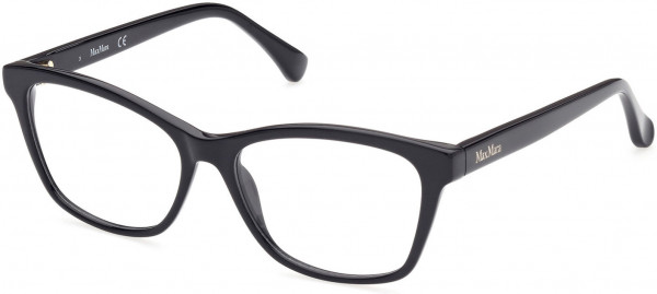 Max Mara MM5032 Eyeglasses, 001 - Shiny Black / Shiny Black