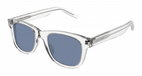 Saint Laurent SL 51 RIM Sunglasses, 004 - CRYSTAL with BLUE lenses