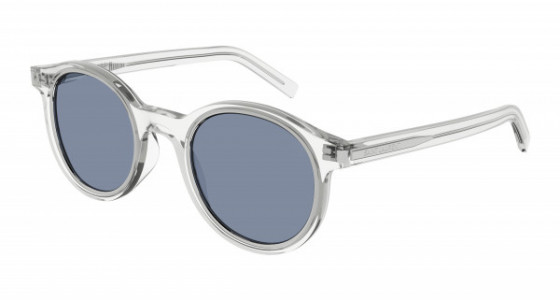 Saint Laurent SL 521 RIM Sunglasses, 004 - CRYSTAL with BLUE lenses