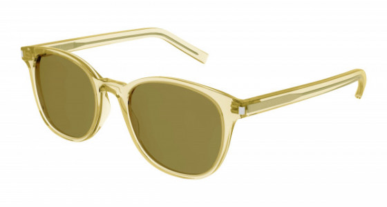 Saint Laurent SL 527 ZOE Sunglasses, 002 - YELLOW with GREEN lenses