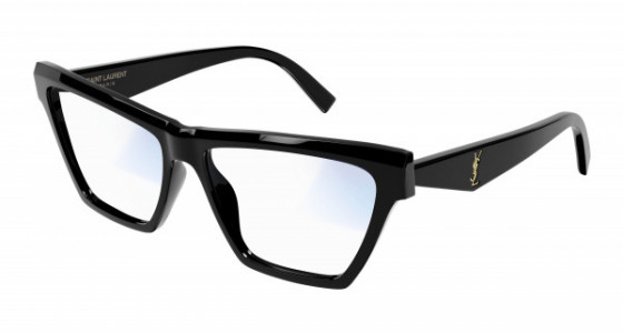 Saint Laurent SL M103 Sunglasses, 004 - BLACK with TRANSPARENT lenses