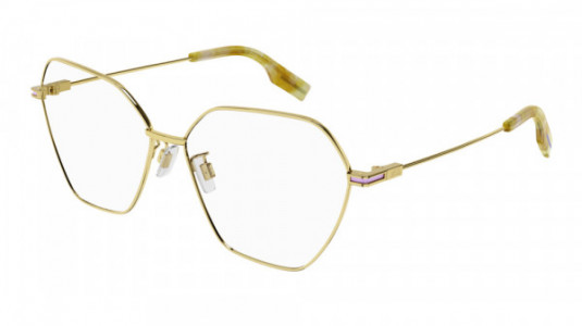 McQ MQ0352O Eyeglasses, 002 - GOLD with TRANSPARENT lenses