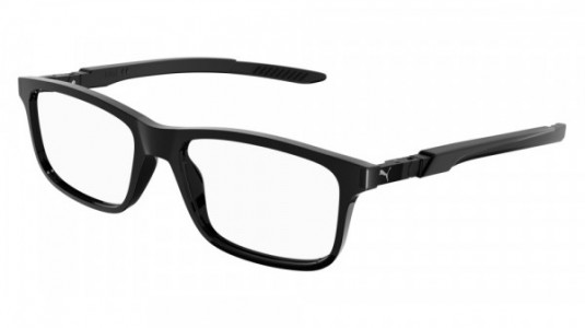 Puma PU0362O Eyeglasses, 001 - BLACK with TRANSPARENT lenses