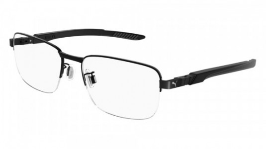 Puma PU0363O Eyeglasses, 001 - BLACK with TRANSPARENT lenses