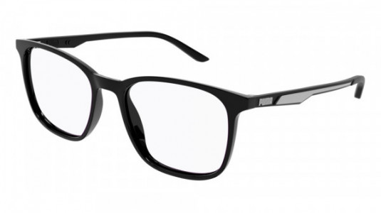 Puma PU0371O Eyeglasses, 001 - BLACK with TRANSPARENT lenses