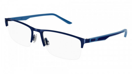 Puma PU0373O Eyeglasses, 002 - BLUE with TRANSPARENT lenses