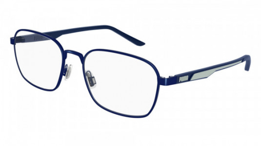 Puma PU0374O Eyeglasses, 002 - BLUE with TRANSPARENT lenses