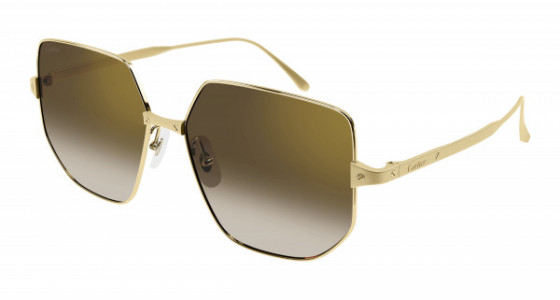 Cartier CT0327S Sunglasses, 002 - GOLD with BROWN lenses