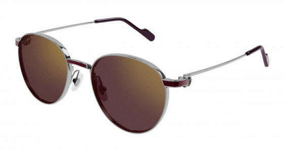 Cartier CT0335S Sunglasses, 003 - GUNMETAL with RED lenses