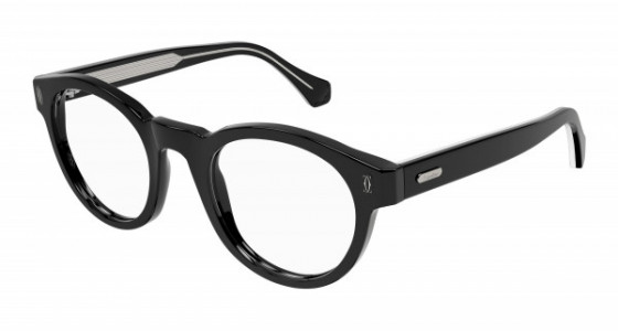 Cartier CT0341O Eyeglasses, 004 - BLACK with TRANSPARENT lenses