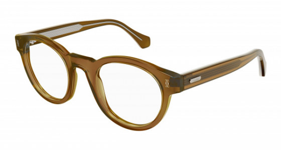 Cartier CT0341O Eyeglasses, 006 - BROWN with TRANSPARENT lenses