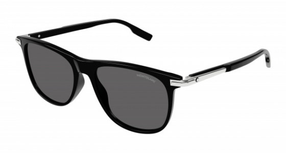 Montblanc MB0216S Sunglasses, 001 - BLACK with GREY lenses
