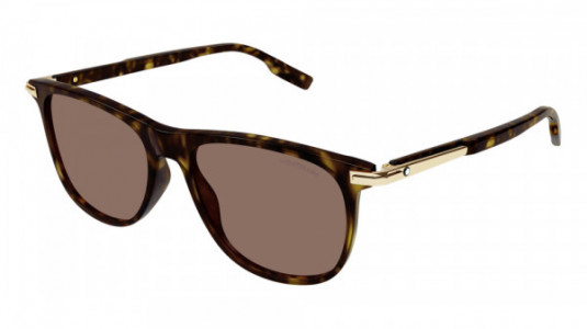 Montblanc MB0216S Sunglasses, 002 - HAVANA with BROWN lenses