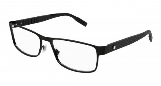 Montblanc MB0210O Eyeglasses, 001 - BLACK with TRANSPARENT lenses