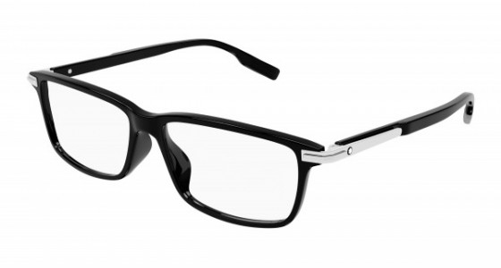 Montblanc MB0217O Eyeglasses, 001 - BLACK with TRANSPARENT lenses