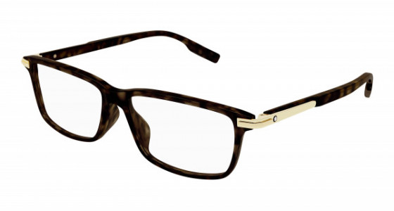 Montblanc MB0217O Eyeglasses, 002 - HAVANA with TRANSPARENT lenses