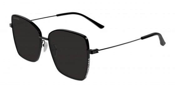 Balenciaga BB0196SA Sunglasses, 001 - BLACK with GREY lenses