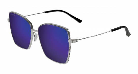 Balenciaga BB0196SA Sunglasses, 003 - GUNMETAL with VIOLET lenses