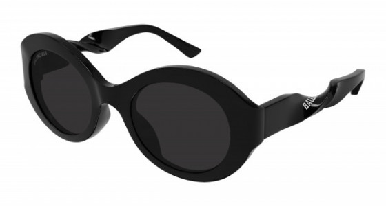 Balenciaga BB0208S Sunglasses, 001 - BLACK with GREY lenses