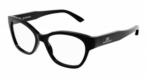 Balenciaga BB0213O Eyeglasses, 001 - BLACK with TRANSPARENT lenses