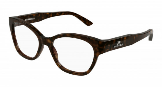 Balenciaga BB0214O Eyeglasses, 002 - HAVANA with TRANSPARENT lenses