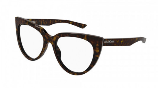 Balenciaga BB0218O Eyeglasses, 002 - HAVANA with TRANSPARENT lenses