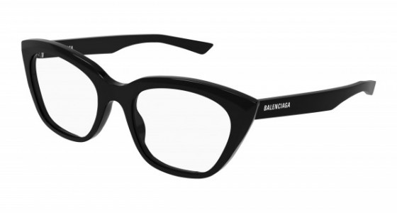 Balenciaga BB0219O Eyeglasses, 001 - BLACK with TRANSPARENT lenses